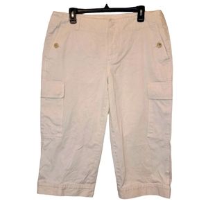 Banana Republic White Cargo Capris Summer Size 14